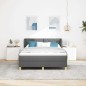 vidaXL Letto a piattaforma con materasso - Grigio scuro, 140x190 cm, Tessuto