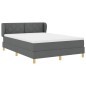 vidaXL Letto a piattaforma con materasso - Grigio scuro, 140x190 cm, Tessuto