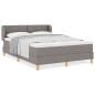 vidaXL Letto con Rete a Molla e Materasso - Tortora, 140x200 cm, Tessuto vidaXL Letto con Rete a Molla e Materasso - Tortora, 140x200 cm, Tessuto