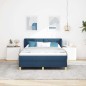 vidaXL Letto a Doghe con Materasso, Blu, 140x200 cm, Tessuto vidaXL Letto a Doghe con Materasso, Blu, 140x200 cm, Tessuto