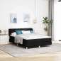 vidaXL Letto con Rete a Molle e Materasso - Nero, 160x200 cm, Tessuto