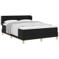 vidaXL Letto con Rete a Molle e Materasso - Nero, 160x200 cm, Tessuto