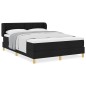 vidaXL Letto con Rete a Molle e Materasso - Nero, 160x200 cm, Tessuto