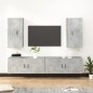 Set di Mobili Porta TV 4 pz Grigio Cemento in Legno Multistrato Set di Mobili Porta TV 4 pz Grigio Cemento in Legno Multistrato