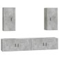 Set di Mobili Porta TV 4 pz Grigio Cemento in Legno Multistrato Set di Mobili Porta TV 4 pz Grigio Cemento in Legno Multistrato