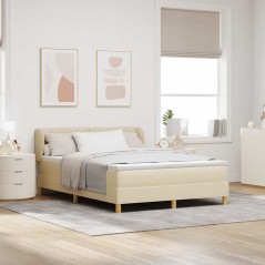 Letto Box Spring con Materasso vidaXL Crema 160x200 cm in Tessuto