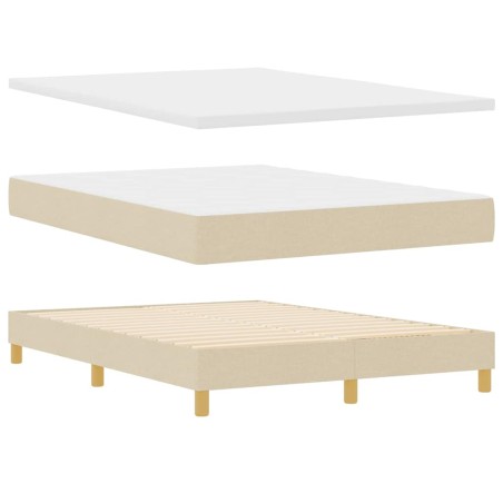 Letto Box Spring con Materasso vidaXL Crema 160x200 cm in Tessuto