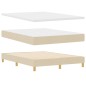 Letto Box Spring con Materasso vidaXL Crema 160x200 cm in Tessuto Letto Box Spring con Materasso vidaXL Crema 160x200 cm in Tessuto