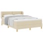 Letto Box Spring con Materasso vidaXL Crema 160x200 cm in Tessuto Letto Box Spring con Materasso vidaXL Crema 160x200 cm in Tessuto