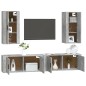 Set di Mobili Porta TV 4 pz Grigio Cemento in Legno Multistrato Set di Mobili Porta TV 4 pz Grigio Cemento in Legno Multistrato