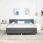 vidaXL Letto a Rete con Materasso - Grigio Scuro, 180x200 cm, Tessuto vidaXL Letto a Rete con Materasso - Grigio Scuro, 180x200 cm, Tessuto