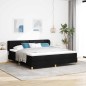Letto con Rete a Doghe e Materasso vidaXL Nero 180x200 cm Tessuto
