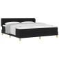 Letto con Rete a Doghe e Materasso vidaXL Nero 180x200 cm Tessuto