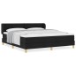 Letto con Rete a Doghe e Materasso vidaXL Nero 180x200 cm Tessuto