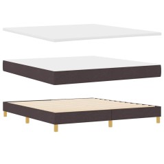 vidaXL Letto Box Spring con Materasso - Marrone Scuro, 180x200 cm, Tessuto