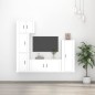 Set di Mobili Porta TV 5 pz Bianco Lucido in Legno Multistrato Set di Mobili Porta TV 5 pz Bianco Lucido in Legno Multistrato