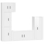 Set di Mobili Porta TV 5 pz Bianco Lucido in Legno Multistrato Set di Mobili Porta TV 5 pz Bianco Lucido in Legno Multistrato