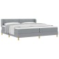 vidaXL Letto Box Spring con Materasso - Grigio Chiaro - 200x200 cm - Tessuto