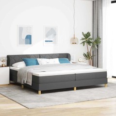 Letto a Molla vidaXL con Materasso Grigio Scuro 200x200 cm in Tessuto