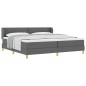 Letto a Molla vidaXL con Materasso Grigio Scuro 200x200 cm in Tessuto