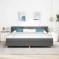 Letto a Molla vidaXL con Materasso Grigio Scuro 200x200 cm in Tessuto