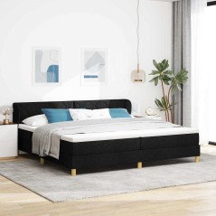 vidaXL Letto Box Spring con Materasso - Nero, 200x200 cm, Tessuto
