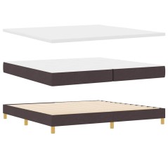 Letto a box con materasso vidaXL marrone scuro, 200x200 cm in tessuto