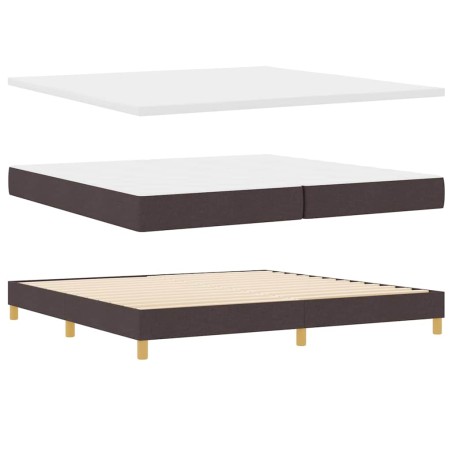 Letto a box con materasso vidaXL marrone scuro, 200x200 cm in tessuto