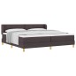 Letto a box con materasso vidaXL marrone scuro, 200x200 cm in tessuto