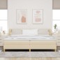 vidaXL Letto Box Spring con Materasso - Crema - 200x200 cm - Tessuto vidaXL Letto Box Spring con Materasso - Crema - 200x200 cm - Tessuto