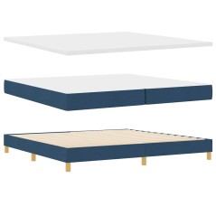Letto Box Spring vidaXL con Materasso Blu 200x200 cm in Tessuto