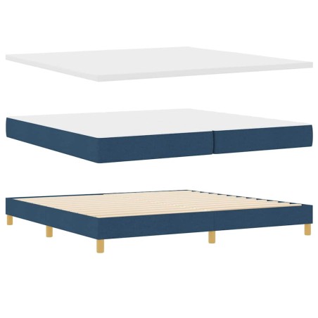 Letto Box Spring vidaXL con Materasso Blu 200x200 cm in Tessuto