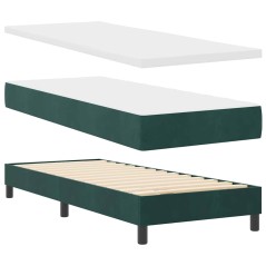 Letto Box Spring vidaXL con Materasso Verde Scuro 80x200 cm in Velluto