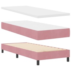 Letto Box Spring con Materasso Rosa 80x200 cm in Velluto di vidaXL
