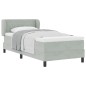 vidaXL Letto Box Spring con Materasso Grigio Chiaro 90x190 cm Velluto