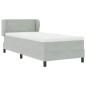 vidaXL Letto Box Spring con Materasso Grigio Chiaro 90x190 cm Velluto