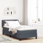 Letto Box Spring con Materasso Grigio Scuro 90x200 cm in Velluto