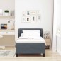 Letto Box Spring con Materasso Grigio Scuro 90x200 cm in Velluto