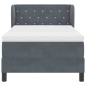 Letto Box Spring con Materasso Grigio Scuro 90x200 cm in Velluto