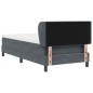 Letto Box Spring con Materasso Grigio Scuro 90x200 cm in Velluto