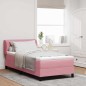 letto vidaXL con rete e materasso rosa 90x200 cm in velluto