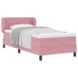 letto vidaXL con rete e materasso rosa 90x200 cm in velluto