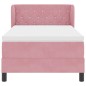 letto vidaXL con rete e materasso rosa 90x200 cm in velluto