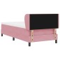 letto vidaXL con rete e materasso rosa 90x200 cm in velluto