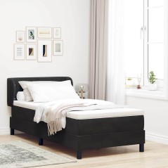 vidaXL Letto Box Spring con Materasso Nero 100x200 cm Velluto