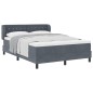 vidaXL Letto Box Spring con Materasso Grigio Scuro 140x190 cm in Velluto vidaXL Letto Box Spring con Materasso Grigio Scuro 140x190 cm in Velluto
