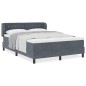 vidaXL Letto Box Spring con Materasso Grigio Scuro 140x190 cm in Velluto vidaXL Letto Box Spring con Materasso Grigio Scuro 140x190 cm in Velluto