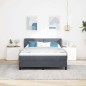 vidaXL Letto Box Spring con Materasso Grigio Scuro 140x190 cm in Velluto vidaXL Letto Box Spring con Materasso Grigio Scuro 140x190 cm in Velluto