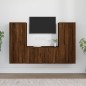 Set Mobili Porta TV 3 pz Rovere Marrone in Legno Multistrato Set Mobili Porta TV 3 pz Rovere Marrone in Legno Multistrato