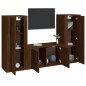 Set Mobili Porta TV 3 pz Rovere Marrone in Legno Multistrato Set Mobili Porta TV 3 pz Rovere Marrone in Legno Multistrato
